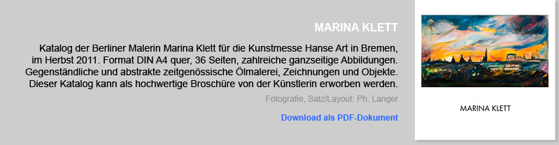 Künstlerbuch von Marina Klett für die Hanse Art, Bremen 2011